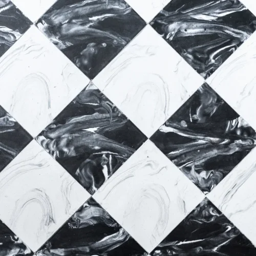 Carrelage pose en damier